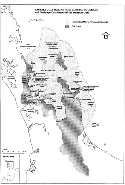 Map to indicate Hauraki Gulf