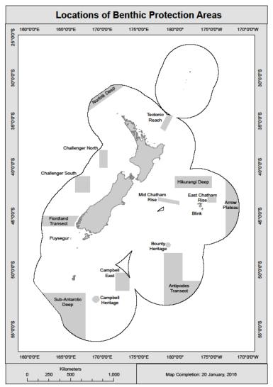 Locations of Benthic Protection Areas