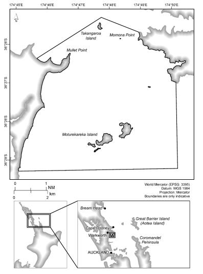 Map of Kawau Bay High Protection Area