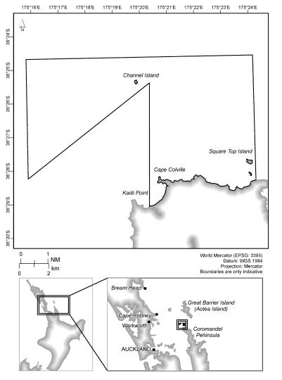 Map of Cape Colville Seafloor Protection Area