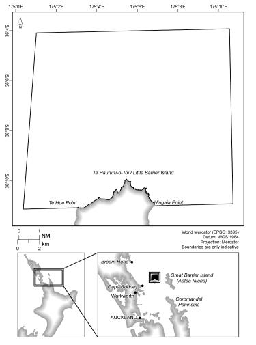 Map of Te Hauturu-o-Toi / Little Barrier Island High Protection Area