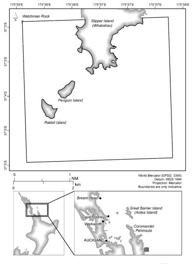 Map of Slipper Island / Whakahau High Protection Area