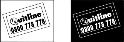 Quitline 0800 778 778 black on white and white on black versions