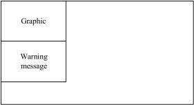 Landscape layout, graphics and warning message at the top left corner