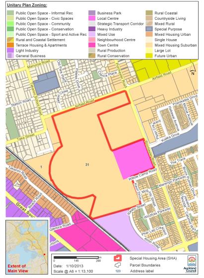 Map of Addison special housing area