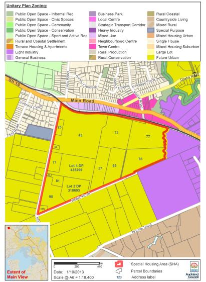 Map of Huapai Triangle special housing area