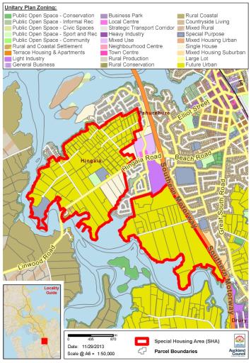 Map of Hingaia special housing area
