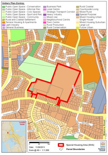Map of Royal Road, Massey special housing area