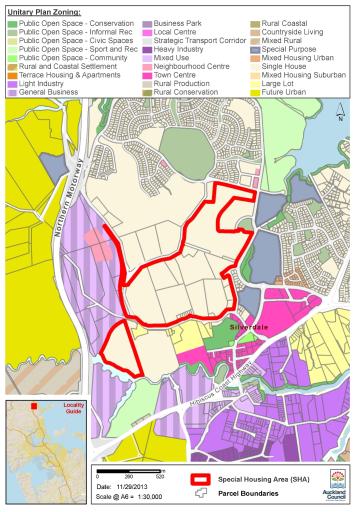Map of Silverdale special housing area