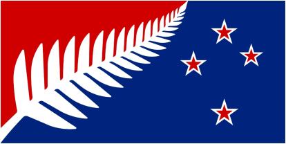 Silver fern (red, white, and blue)