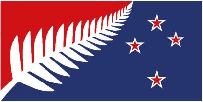 Silver fern (red, white, and blue)