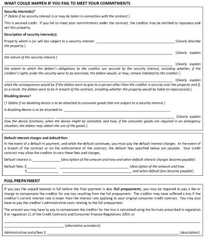 Disclosure Statement for Consumer Credit Contracts (other than revolving credit contracts) Page 3 of 5. 