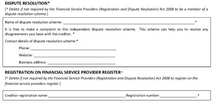 Disclosure Statement for Consumer Credit Contracts (other than revolving credit contracts) Page 5 of 5. 