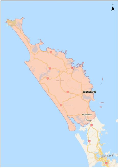 Northland part of alert level 3 area