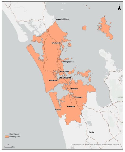 Map of alert level 3 area